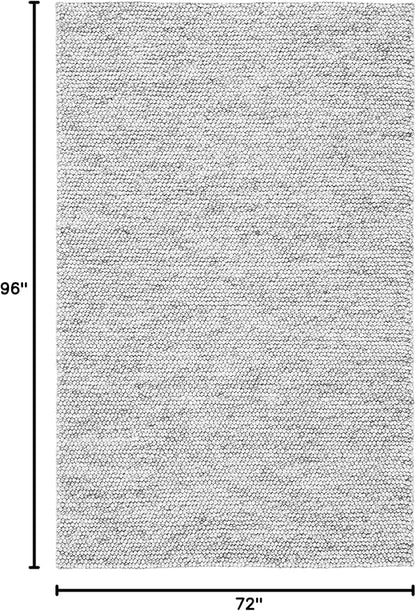 Safavieh Area Rug 6x8 - Natura Collection - Light Grey & Ivory, Handmade Wool Blend, Textured Design, Ideal for Living Room, Bedroom, Dining Space (NAT620G)