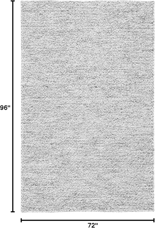 Safavieh Area Rug 6x8 - Natura Collection - Light Grey & Ivory, Handmade Wool Blend, Textured Design, Ideal for Living Room, Bedroom, Dining Space (NAT620G)