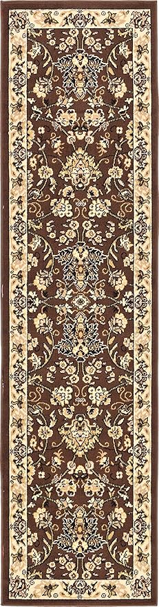Unique Loom Sialk Hill Collection Area Rug - Washington (2' 2" x 8' 2" Runner Brown/Black)