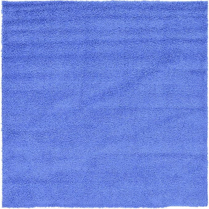 Unique Loom Solid Shag Collection Area Rug (8' Square, Periwinkle Blue)