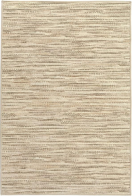 Dash & Albert Clay Natural Machine Washable Rug, 7.5 X 9.5 Feet, Natural Stripe Pattern - Premium Luxury Hotel Quality Soft Breathable Hypoallergenic Machine Washable Easy Care All Season Comfortable