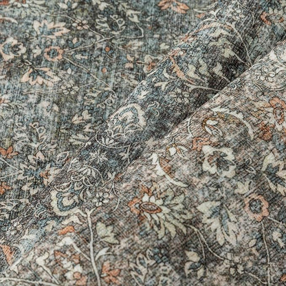 Area Rug 4x6 Gray Entryway Office Washable Vintage Carpet Non Slip Indoor Kitchen Door Mat Retro Traditional Accent Grey Throw Small Rug for Bathroom Bedroom Dining Living Room