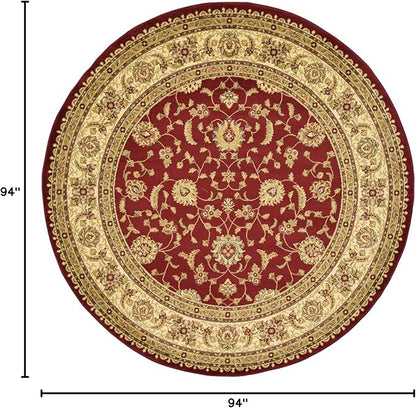 Unique Loom Voyage Collection Traditional Oriental Classic Intricate Design Area Rug (8' 0 x 8' 0 Round, Red/Gold)