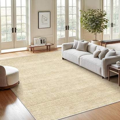 Valenrug Washable Rug 8x10 - Stain Resistant 8x10 Area Rugs for Living Room, Non Slip Backing Printed Rugs for Bedroom, Folable Machine Washable Area Rug (8'x10', Brown)