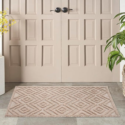 Nourison Home Versatile Natural Beige 2' x 4' Area Rug - Easy Clean, Non Shedding, Bed Room, Living Room, Dining Room, Kitchen (2' x 4')