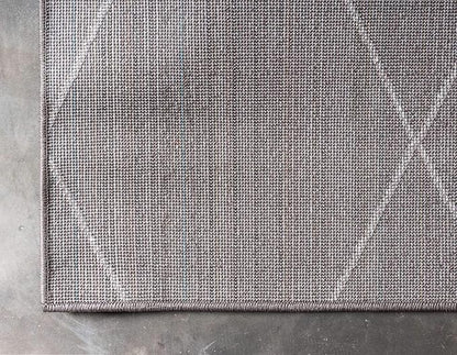 Unique Loom Trellis Frieze Collection Area Rug - Geometric (2' x 13' 1" Runner Dark Gray/Ivory)