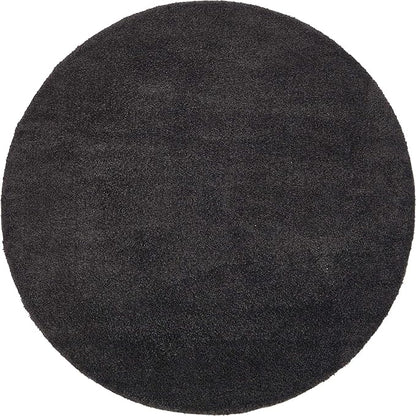Unique Loom Solo Collection Area Rug - Calabasas (7' 10" Round, Charcoal/ Black)