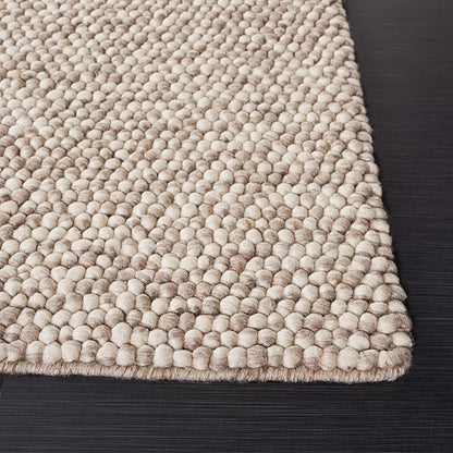 Safavieh Area Rug 6x8 - Natura Collection - Beige, Handmade Wool Blend, Textured Design, Ideal for Living Room, Bedroom, Dining Space (NAT620B)