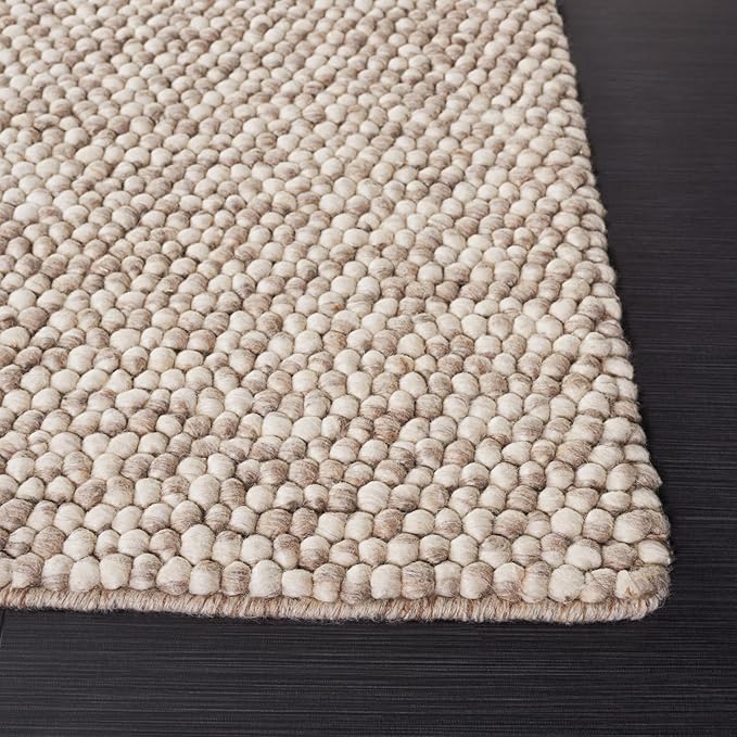 SAFAVIEH Natura Collection Runner Rug - 2' x 12', Beige, Handmade Wool Blend, Textured Design, Ideal for Hallway, Bedroom, Foyer (NAT620B)