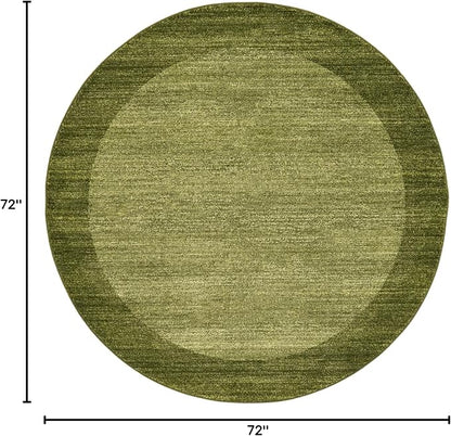 Rugs.com Angelica Collection Rug – 6 Ft Round Light Green Medium Rug Perfect for Kitchens, Dining Rooms