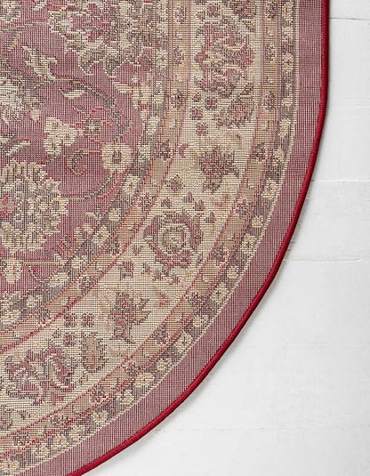 Unique Loom Sialk Hill Collection Area Rug - Washington (7' 11" x 10' Oval Burgundy/Cream)