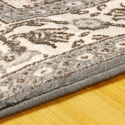 Superior Elegant Kingfield Collection Area Rug, 8mm Pile Height with Jute Backing, Classic Bordered Rug Design, Anti-Static, Water-Repellent Rugs - Slate, 2' x 3' Rug