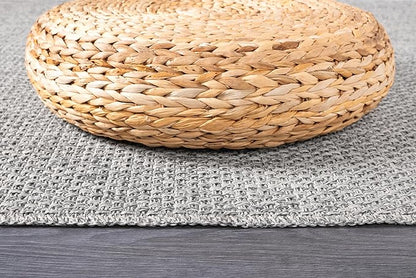 CAMILSON Easy Jute Rug 8x10, Indoor Outdoor Grey Color Area Rugs for Living Room Farmhouse Patio and Kitchen Rug, Solid Boho Woven Design, Easy-Cleaning, Washable Outside Carpet Alfombras (8 x 10)