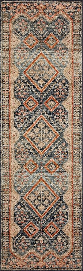 Loloi Jocelyn Collection JOC-05 Navy/Multi 2'-3" x 7'-6" .38" Thick Runner Rug