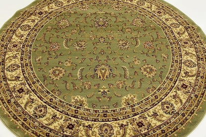 Unique Loom Voyage Collection Traditional Oriental Classic Intricate Design Area Rug (6' 0 x 6' 0 Round, Green/Ivory)