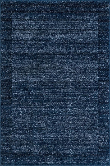 Rugs.com Angelica Collection Rug – 4' x 6' Navy Blue Medium Rug Perfect for Entryways, Kitchens, Breakfast Nooks, Accent Pieces