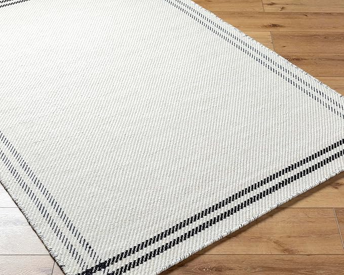 Mark&Day Wool Rugs, 9x12 Janmichael Cottage Light Silver/Black Area Rug, Silver Black Carpet for Living Room, Bedroom or Kitchen (8'10" x 12')