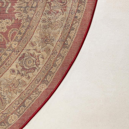 Unique Loom Sialk Hill Collection Area Rug - Washington (3' 3" Round Burgundy/Cream)