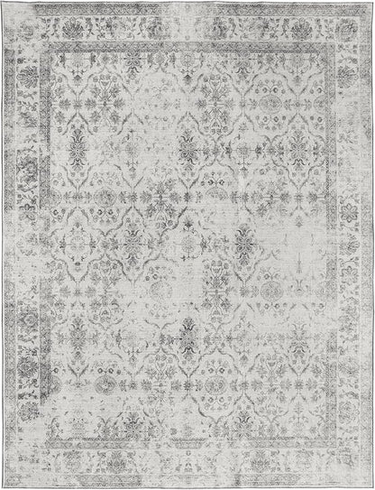 ReaLife Rugs Machine Washable Area Rug - Living Room Bedroom Bathroom Kitchen Entryway Office - Padded Low Pile Stain Resistant Premium - Boho Farmhouse Vintage - Noor - Ivory Grey 4' x 6'