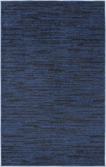 Nourison Home Nourison Essentials Midnight Blue 3' x 5' Area Rug - Easy Clean, Non Shedding, Bed Room, Living Room, Dining Room, Kitchen (3' x 5')