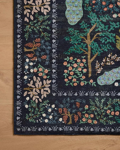 Loloi Rifle Paper Co. Canopy Collection CNP-05 Charcoal 7'-6" x 9'-6" Area Rug
