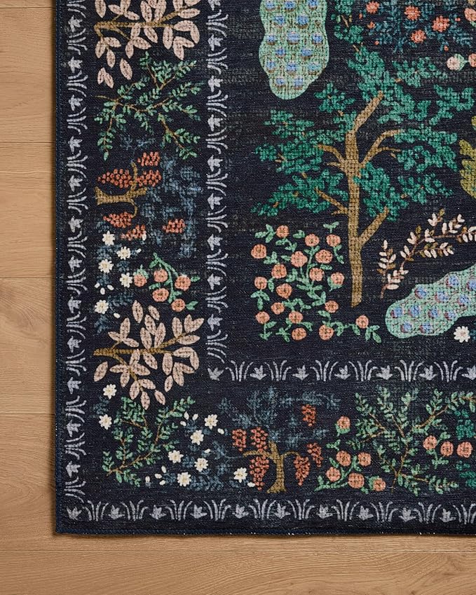 Loloi Rifle Paper Co. Canopy Collection CNP-05 Charcoal 6'-0" x 9'-0" Area Rug