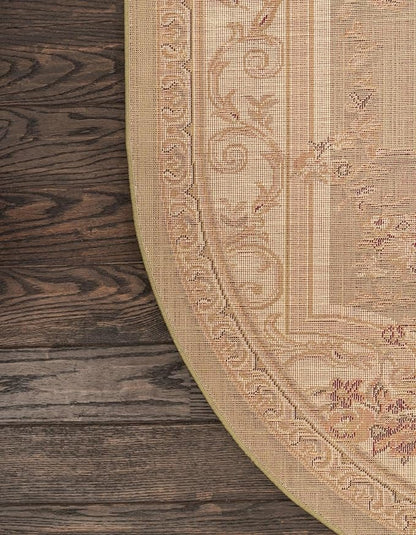 Unique Loom Versailles Collection Traditional Classic Floral Motif Area Rug (5' 0 x 8' 0 Oval, Green/Ivory)