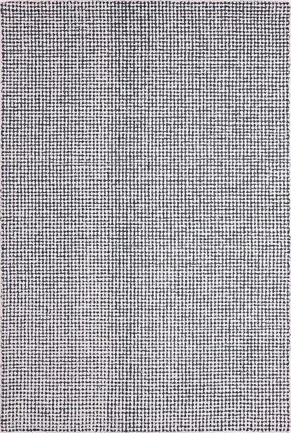 Hand-Tufted 100% Wool Pile Area Rug – Geometric Textured Grid Check Pattern – Thick and Durable Floor Carpet for Bedroom, Living Room, Kids Room, and Dining Area (Charcoal Gray, 10' x 14')