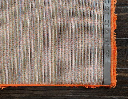 Unique Loom Solid Shag Collection Area Rug (6' 1" x 9' Rectangle, Tiger Orange)