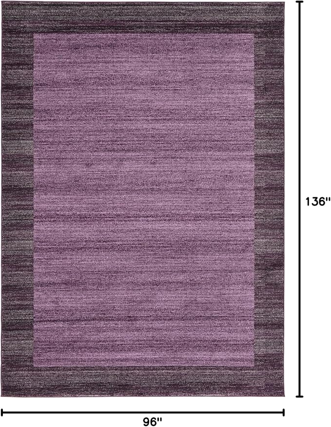Rugs.com Angelica Collection Rug – 8' x 11' Violet Medium Rug Perfect for Living Rooms, Large Dining Rooms, Open Floorplans