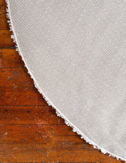 Unique Loom Davos Shag Collection Area Rug - Solid (5' 3" x 8' Oval, White/ Ivory)