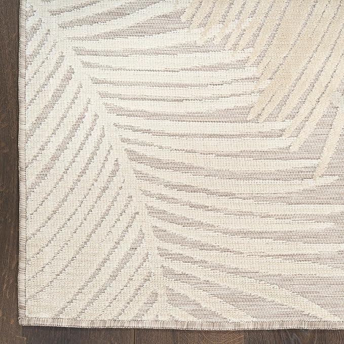 Nourison Home Suncoast Beige 5'3" x 7'3" Area Rug - Easy Clean, Non Shedding, Bed Room, Living Room, Dining Room, Kitchen (5' x 7')
