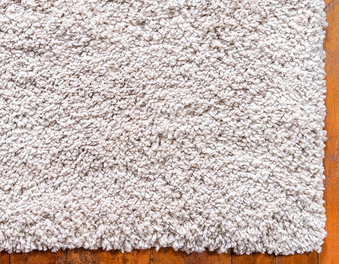 Unique Loom Davos Shag Collection Area Rug - Solid (2' 7" x 13' 1" Runner, Linen)