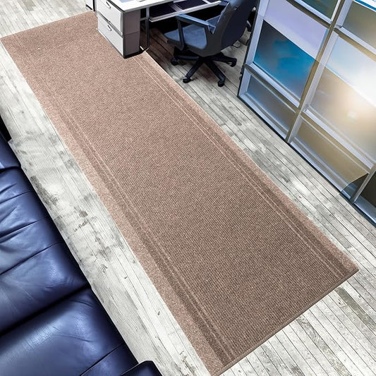 English Home Custom Size Anti Slip Striped Design Light Weight Durable TPR Backing Thin Pile Runner Rug (26" x 5')