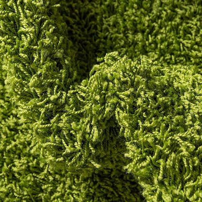 Unique Loom Solid Shag Collection Area Rug (5' 3" x 8' Oval, Grass Green)