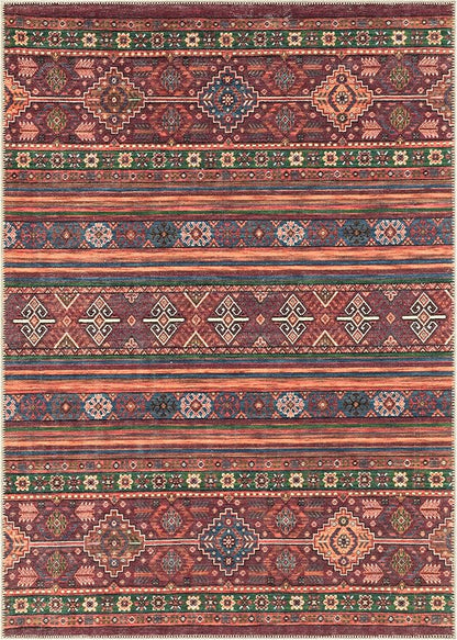 Keen Home Design 4x6 Rug - Machine Washable Area Rug with Non-Slip Backing, Ideal for Living Room, Dining Room, Bedroom - Vintage, Easy Clean, Durable, Low Pile Rug - (4' x 6')