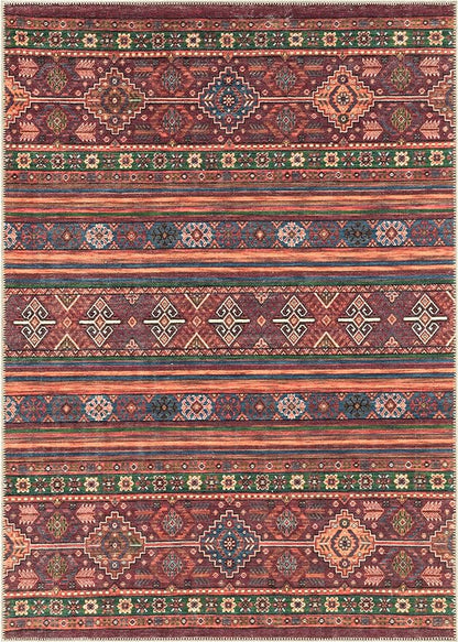 Keen Home Design 6x9 Rug - Machine Washable Area Rug with Non-Slip Backing, Ideal for Living Room, Dining Room, Bedroom - Vintage, Easy Clean, Durable, Low Pile Rug - (6' x 9')