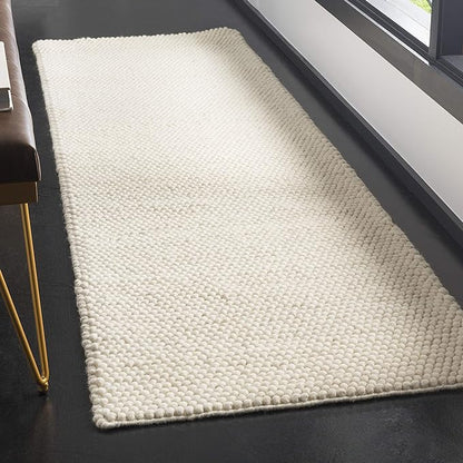 SAFAVIEH Natura Collection Runner Rug - 2'3" x 20', Ivory, Handmade Wool Blend, Textured Design, Ideal for Hallway, Bedroom, Foyer (NAT620A)
