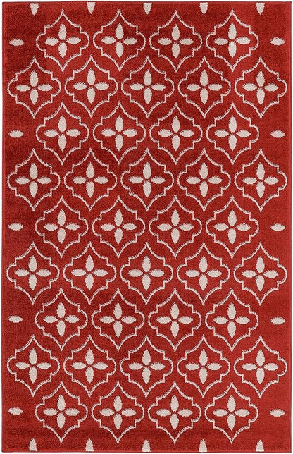 Nourison Home Nourison Essentials Brick Ivory 4' x 6' Area Rug - Easy Clean, Non Shedding, Bed Room, Living Room, Dining Room, Kitchen (4' x 6')