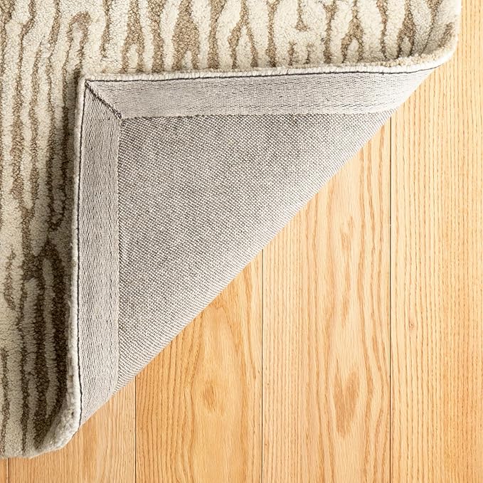 Dash & Albert Malone Oatmeal Hand Tufted Wool Rug, 4 X 6 Feet, Neutral Graphic Pattern - Premium Luxury Hotel Quality Soft Breathable Hypoallergenic Machine Washable Easy Care All Season