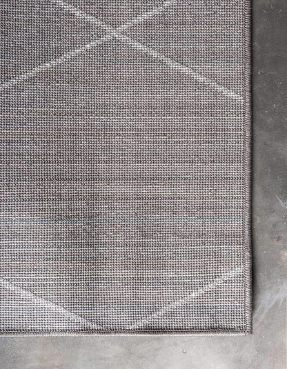 Unique Loom Trellis Frieze Collection Area Rug - Geometric (6' Square, Dark Gray/ Ivory)