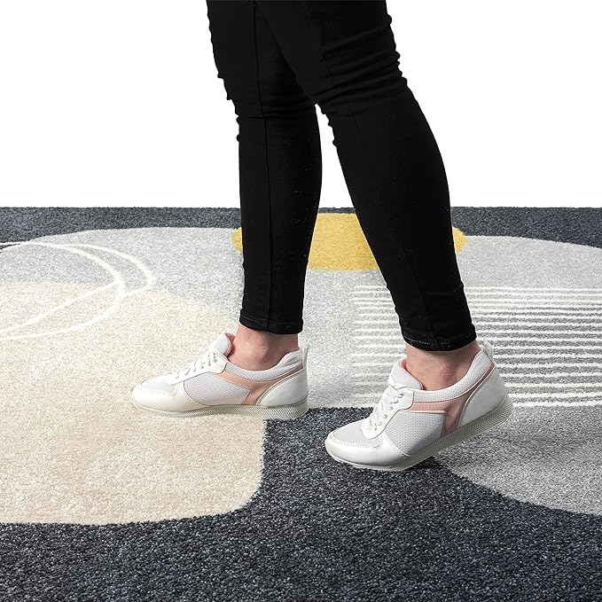Abani Deco Collection Area Rug - Grey Minimalist Design -7'9" x 10'2"(8'x10') - Easy to Clean - Durable for Kids and Pets - Non-Shedding - Medium Pile - Soft Feel - for Living Room, Bedroom & Office