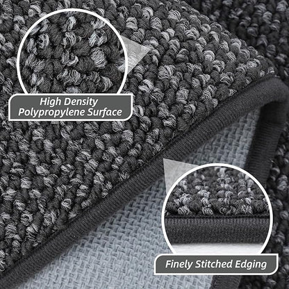 BEQHAUSE Hallway Runner Rugs 2.6x10, Hallway Rug Non-Slip Washable(Rolled-Up NO Creases), Runner Rug Absorbent Stain Resist Hall Rug Carpet Runner, Entryway Rugs Floor Mat Laundry Room Rugs, Charcoal