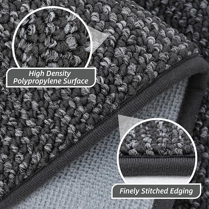 BEQHAUSE 20"x32" Entryway Rug Indoor Door Mat Non-Slip Washable, Hallway Rugs Absorbent & Stain Resist Hall Carpet Runner Rugs for Entryway, Front Door Floor Mats Laundry Room Rugs for Entry, Charcoal