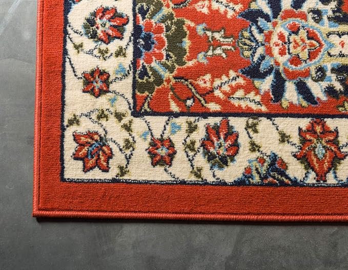 Unique Loom Espahan Collection Area Rug - Cape Cod (4' 1" x 6' 1" Rectangle, Terracotta/ Black)