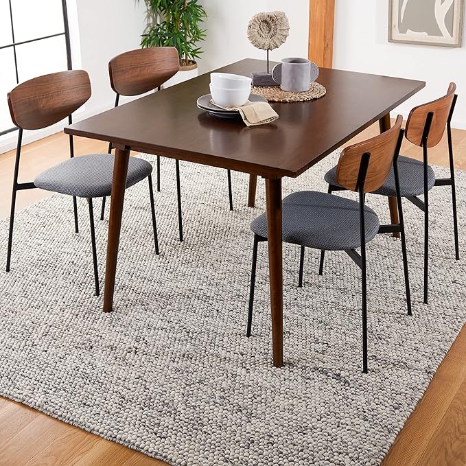 SAFAVIEH Area Rug 10x14 - Natura Collection - Large - Light Grey & Ivory, Handmade Wool Blend, Textured Design, Ideal for Living Room, Bedroom, Dining Space (NAT620G)