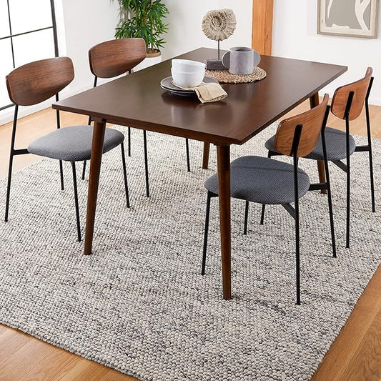 Safavieh Natura Collection Area Rug - 10' Square, Light Grey & Ivory, Handmade Wool Blend, Textured Design, Ideal for Living Room, Bedroom, Dining Space (NAT620G)