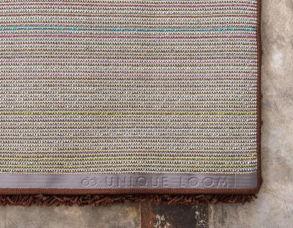Unique Loom Solid Shag Collection Area Rug (7' 10" x 10' Rectangle, Chocolate Brown)