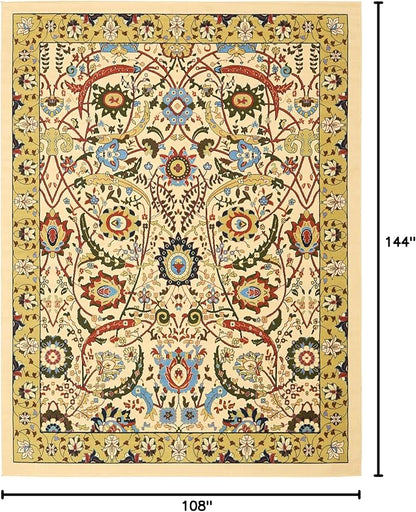 Unique Loom Espahan Collection Area Rug - Cape Cod (9'x 12' Rectangle, Cream/ Black)