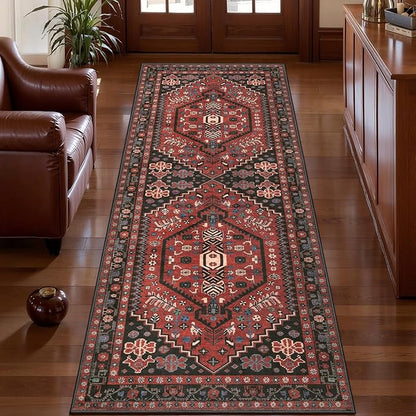 Ciicool Washable Non Slip Runner Rug, 2x6ft Hallway Rug Vintage Kitchen Rugs Oriental Carpet for Entrance Bedroom Bedside Living Room Laundry Bathroom Decor